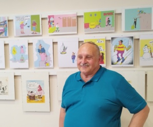 Veľký fanúšik slovenského humoru Štefan Štrba privítal vo svojej galérii ďalšieho humoristu, Ladislava Talčíka