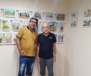 Dnes Štefan Štrba vo svojej galérii so slovenským humoristom Marcelom Čižmárom