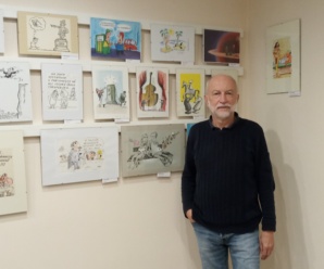 Ďalší uznávaný dlhoročný slovenský karikaturista František Bojničan na návšteve v Galérii kresleného humoru v Krásne nad Kysucou